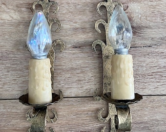 Rare Vintage set of Art Deco Spanish Revival Wall sconces