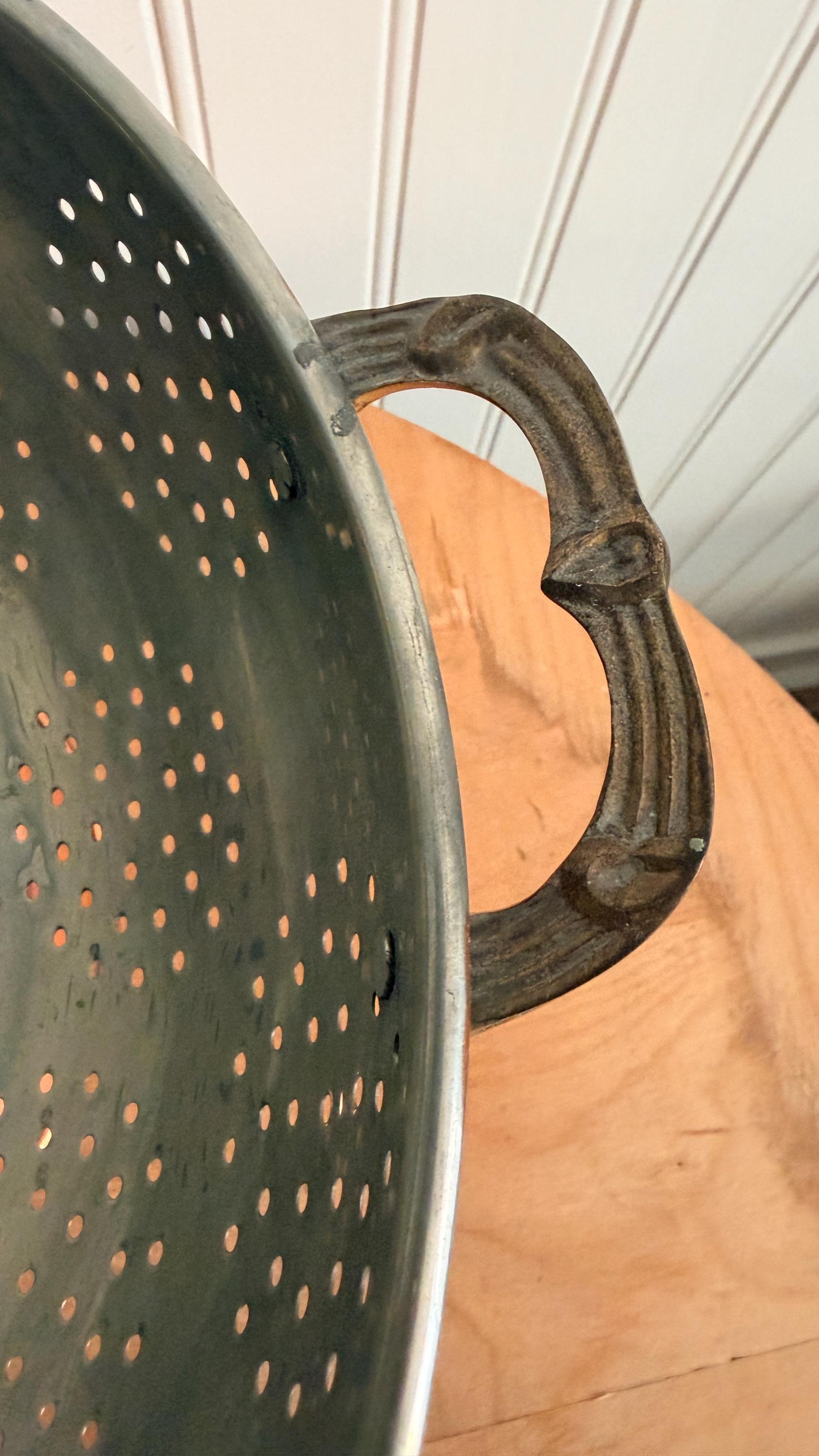 Extra Large Vintage Copper Colander Sieve French Style With Ornate ...