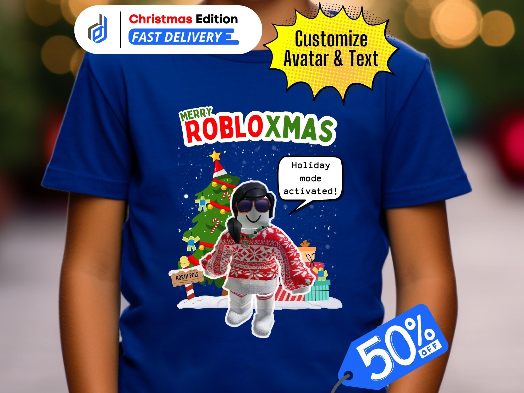 Roblox Face T-Shirt - Video Game Avatar Merchandise Gift Present Idea  Christmas Gamer 100% Combed Cotton High-Density Extreme Comfort High Stitch  Density (Royal Blue, 3-4 Years) : : Fashion