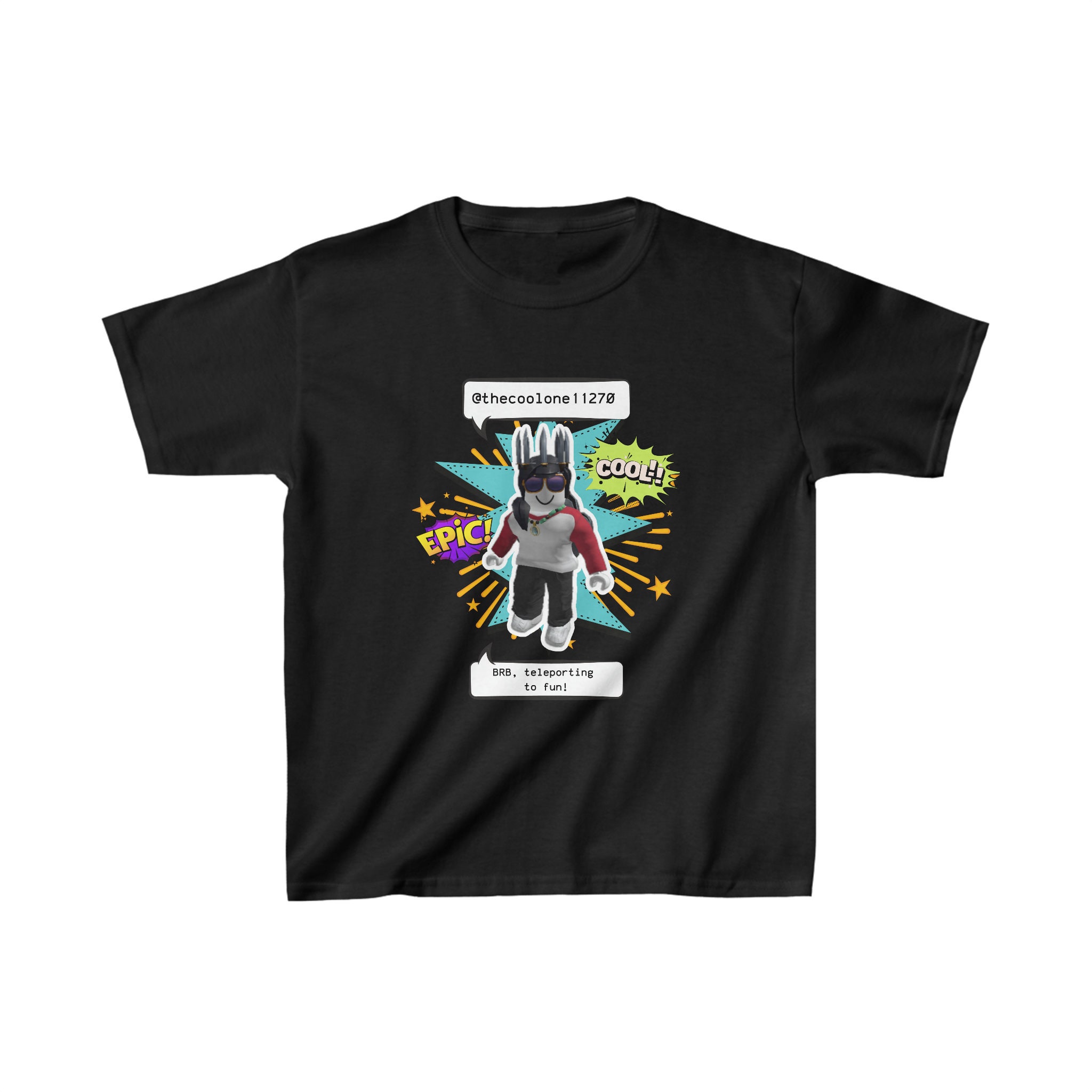 Roblox T-Shirt with Personal User Name Kids Shirt - Child & Adult