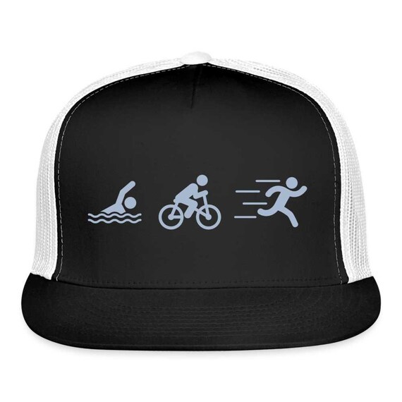Swim Bike Run Cap Snapback Etsy