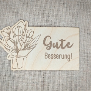 Holzkärtchen - Gute Besserung