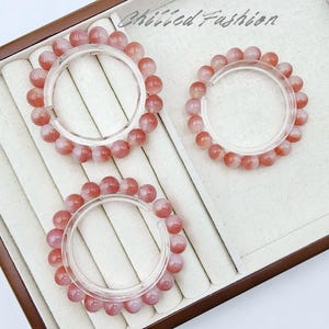 10mm Yanyuan Peach Agate Bracelet| Stone of Nurturing & Emotional Balance| Natural Peach Pink Gemstone Jewelry| Everyday Wear| Gift