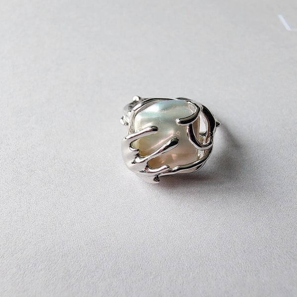 Sterling Silver Square Baroque Pearl Ring| Wrap Ring| Fashion Ring| Dressy Ring| Pearl Ring| Statement Ring| Gift for Her| Timeless| Canada