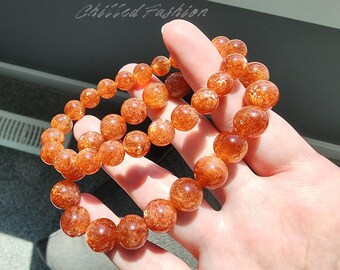 8mm Golden Sunstone Bracelet - Natural Sparkling Crystal Jewelry - Everyday Gemstone Jewelry - Stacking Bracelet - Gift