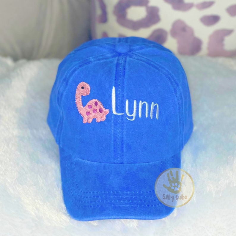 Custom Toddler Girl Dinosaur Hat ages 15, Personalized Toddler Girl Hat, Toddler Hat Girl