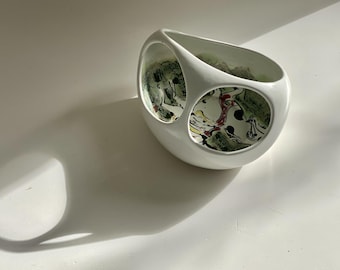 Antonia Campi Italy, decoratieve keramische mand/plantenbak