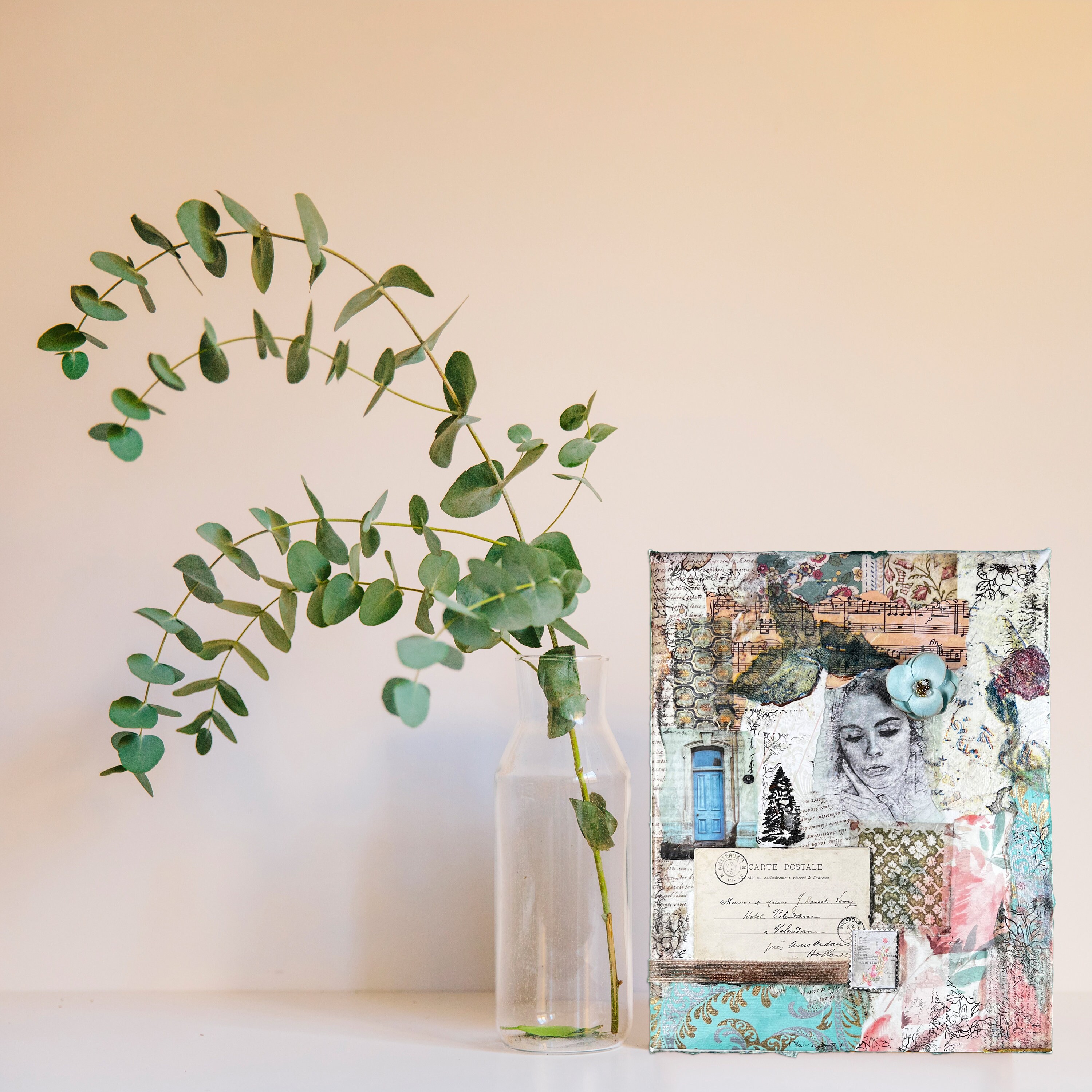 Handmade Original Artwork Vintage Collage Mixed Media Art Handmade Art