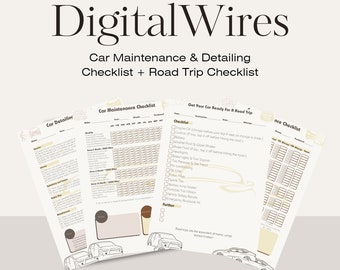 Printable Car Maintenance and Detailing Checklist, Car Maintenance and Detailing Tracker, Pdf Download.