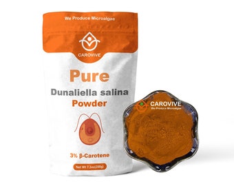 HETCHYN Carovive Dunaliella Salina en polvo con 3% de betacaroteno: rico en carotenoides naturales, para suplementos nutricionales y para el sistema inmunitario.