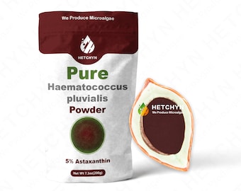 Polvo de Haematococcus pluvialis de Hetchyn al 5 % de astaxantina: potente antioxidante, ideal para suplementos nutricionales y para el sistema inmunitario.
