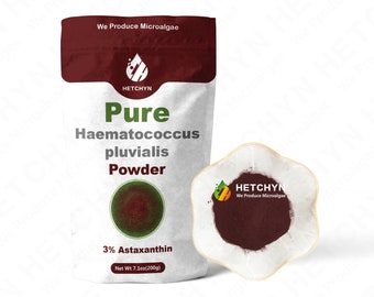 Polvo de Haematococcus Pluvialis de Hetchyn con 3 % de astaxantina: potente antioxidante, ideal para suplementos nutricionales y para fortalecer el sistema inmunológico.