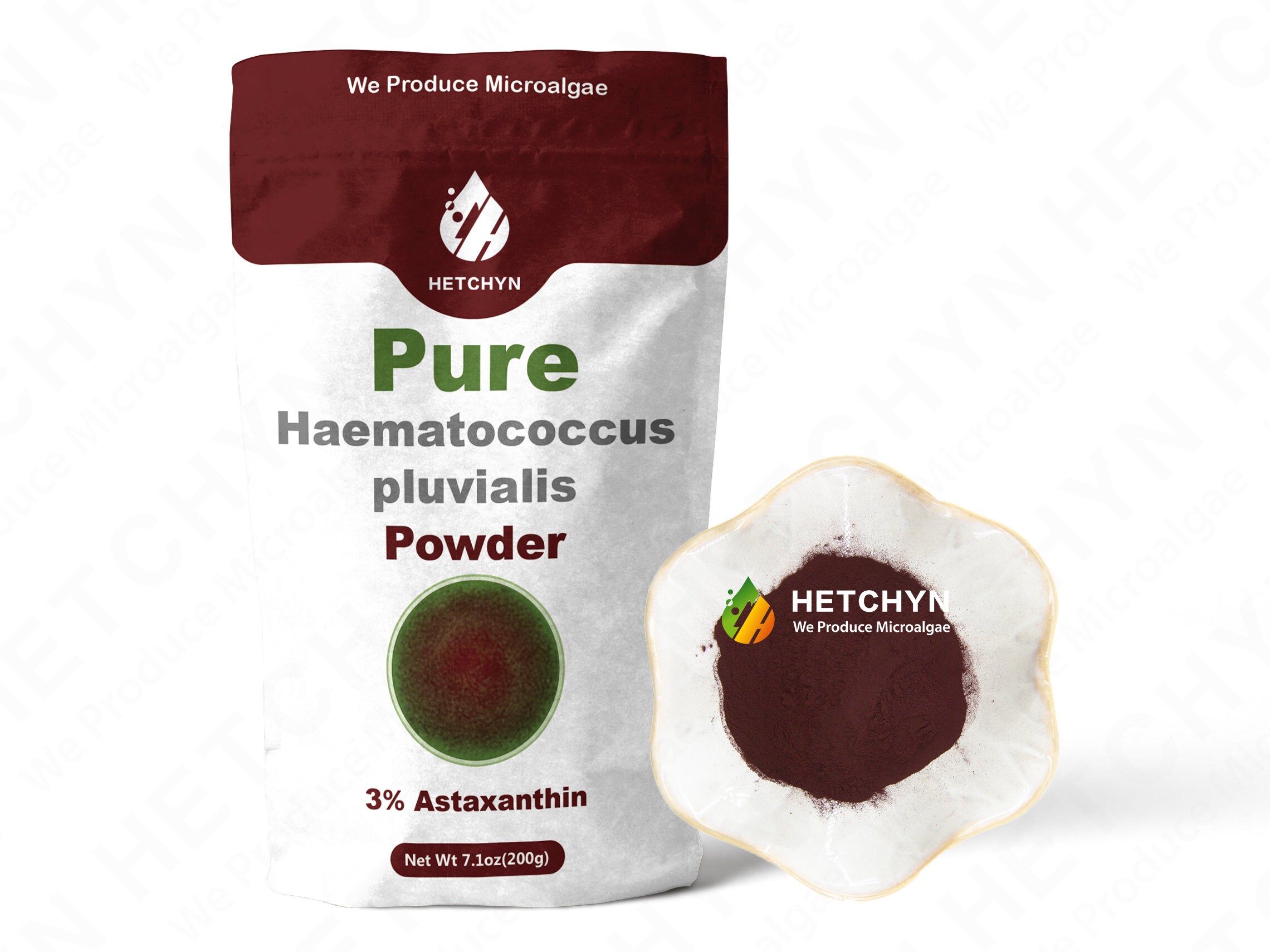 Hetchyn Haematococcus Pluvialis Powder 3% Astaxanthin - Potent Antioxidant, Ideal for Nutritional Supplements and Immune System