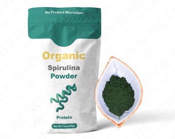 Organic Spirulina Powder - 60% Plant Protein Superfood for Smoothies, Detox & Immune Support | Vegan  Non-GMO