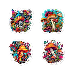 Trippy 3rd Edition Mushroom Sticker Set Of 4