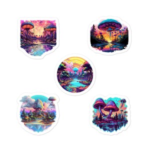 Trippy Landscape Sticker Set Of 5