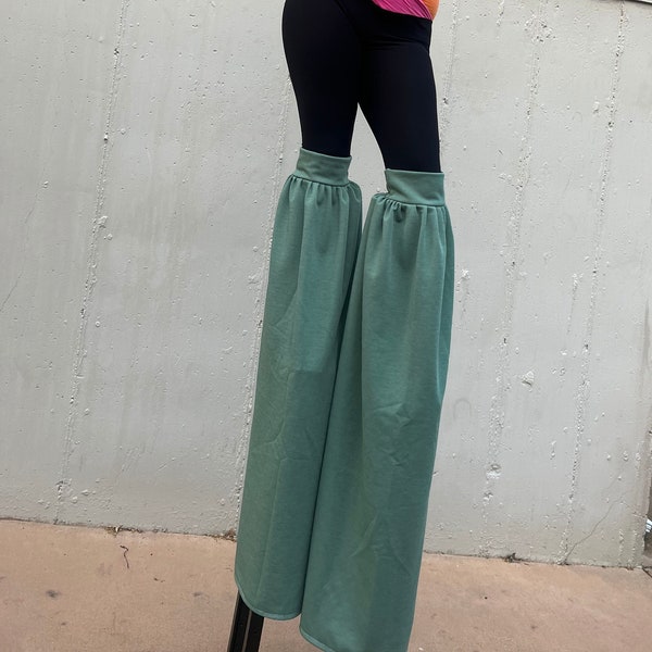 Stilt Covers in Solid Green Ready to Ship Circus Costume-SAMPLE