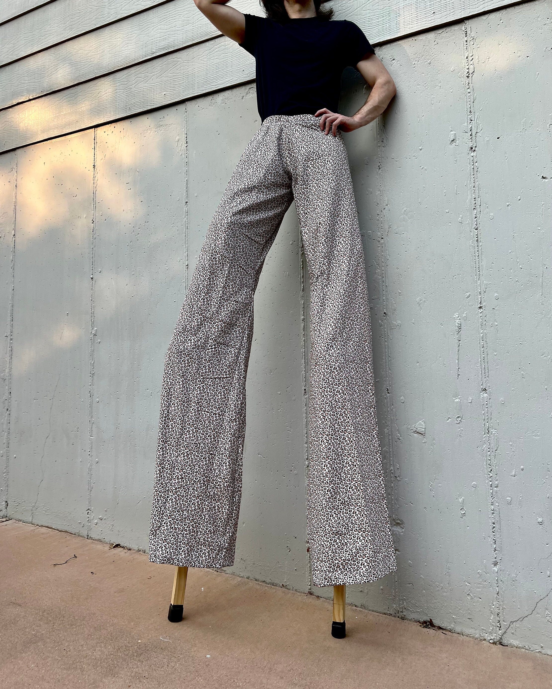 Stilt Pants in Cheetah Print Slim Fit Ready to Ship for 3ft Etsy