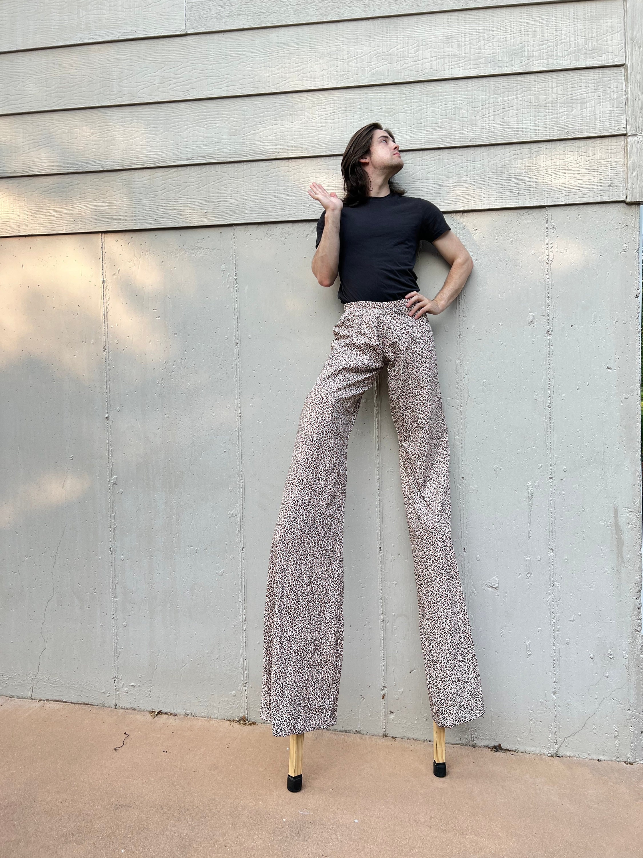 Stilt Pants in Cheetah Print Slim Fit Ready to Ship for 3ft Etsy