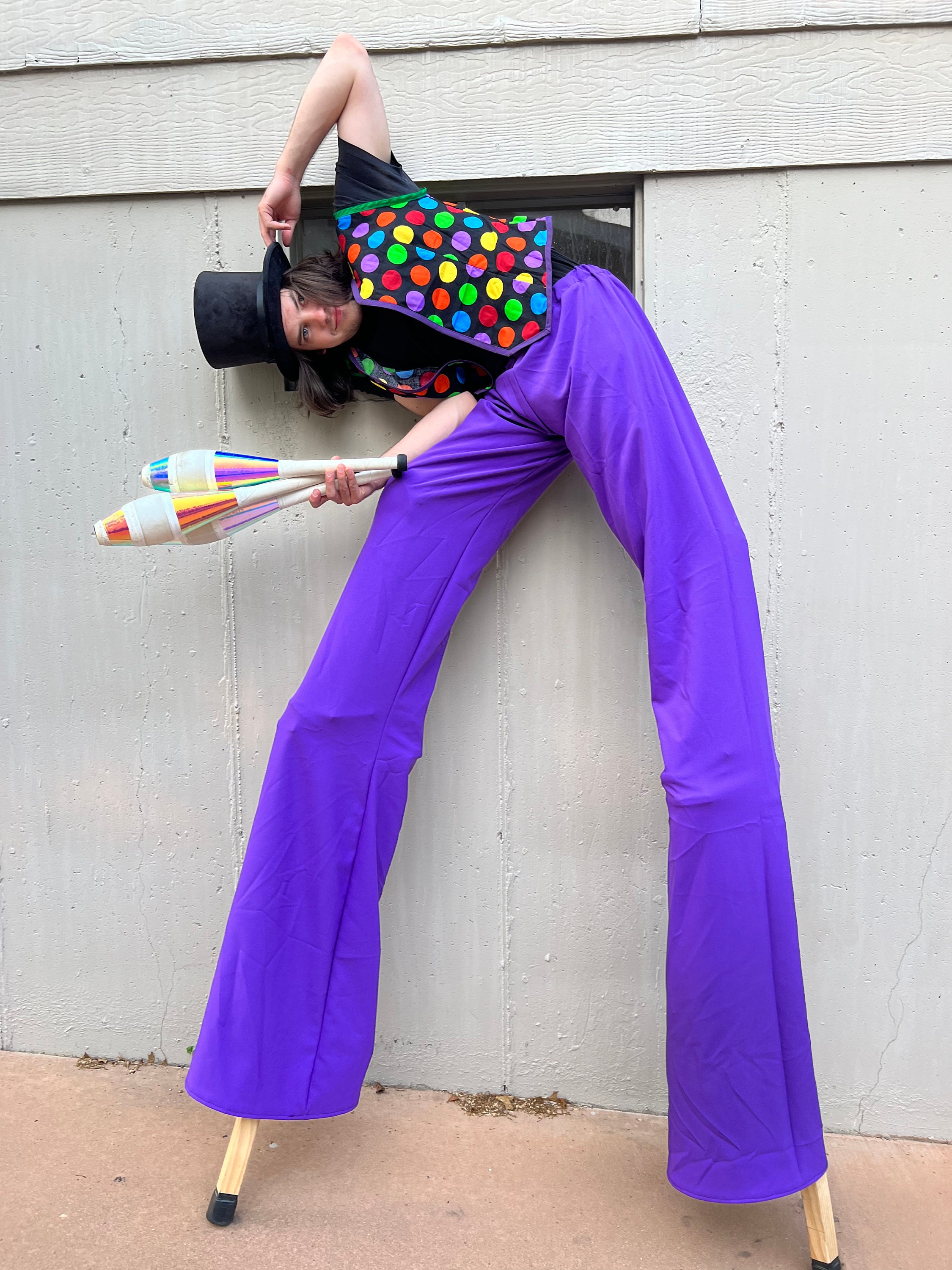 Solid Color Stilt Pants Made to Order Circus Costume Men's Women's