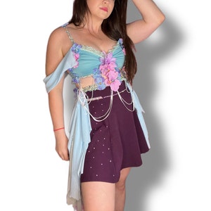 Handmade Floral Fairy Costume/Rave Two Piece Set