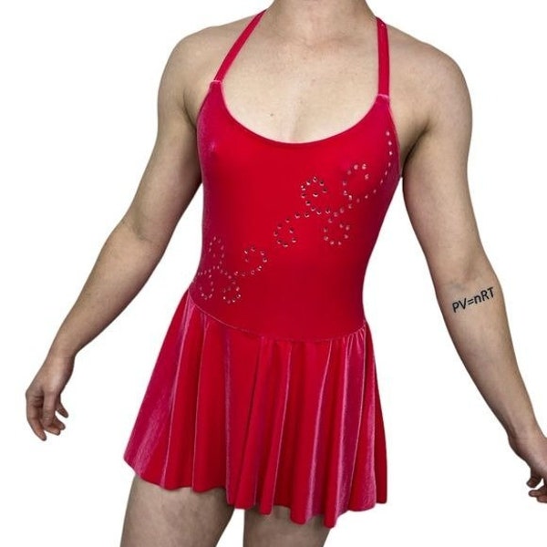 The Competitor Ice Skating Dance Costume Leotard Dress Pink Size Adult Small Vintage Circus Aerial Ice Skating Performance