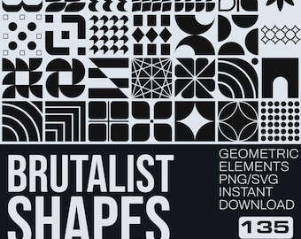 Abstrakte geometrische Formen - Bauhaus-Stil Elemente (PNG, SVG)
