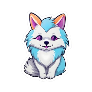 Arctic Fox Sticker, Fox Stickers, Arctic Animal, Kawaii, Kiss-Cut, Cute Animal Decal, Vinyl, Water bottle Label, Gift for kids,