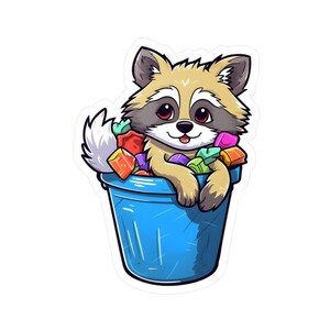 Raccoon Sticker, Raccoon, Animal Sticker, Kawaii, Cute Raccoon Sticker, Masked Bandit, Vinyl, Alaska, Water bottle Label, Gift for kids