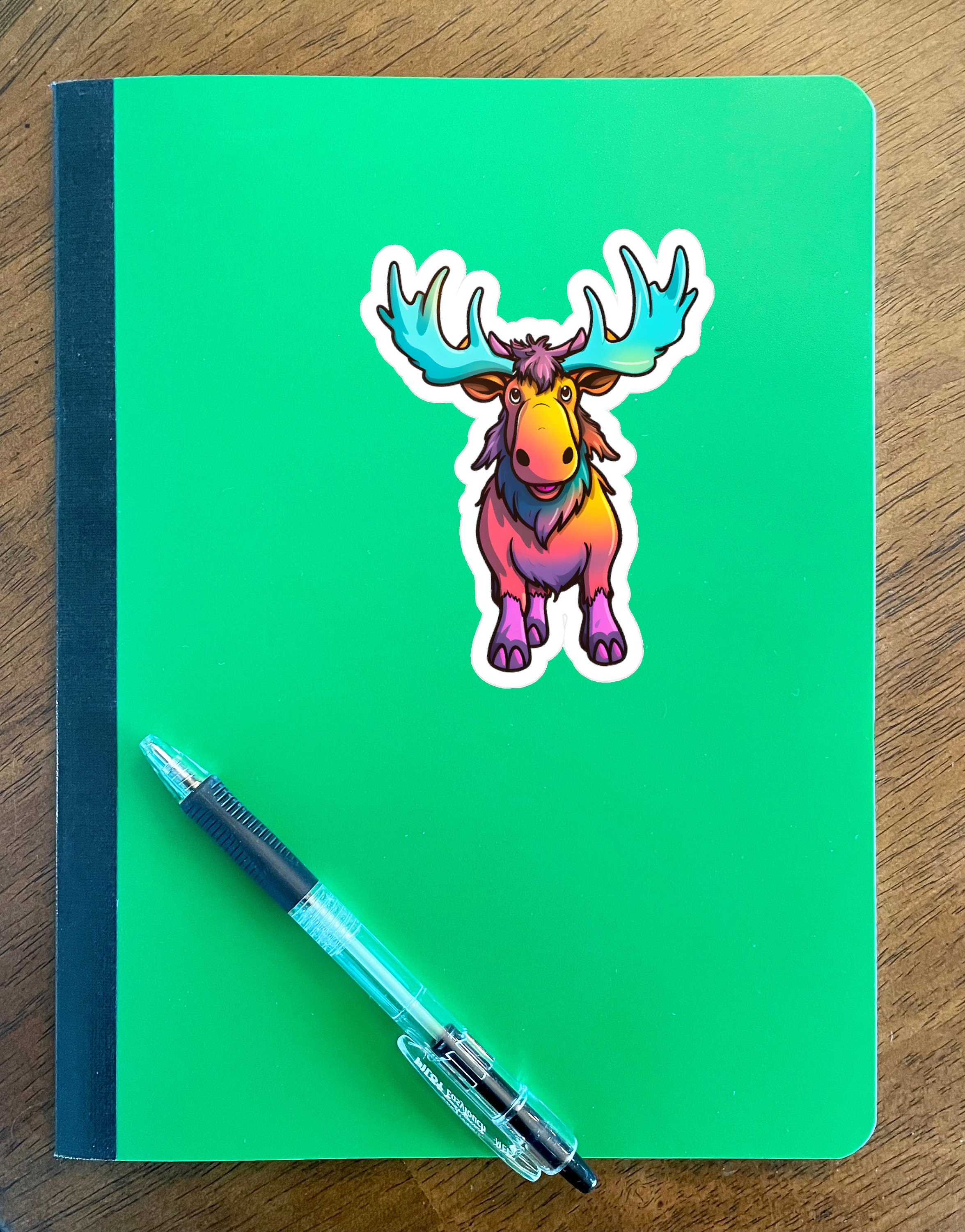 Moose Sticker, Colorful Sticker, Kawaii, Cute Moose Sticker, Animal ...
