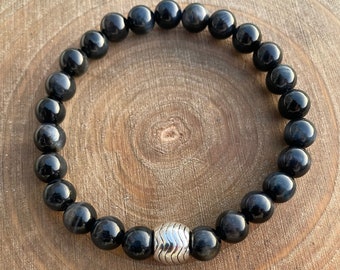 Handmade Obsidian Men's Bracelet