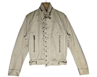 Chaqueta de motociclista vintage Dsquared2 estilo caqui