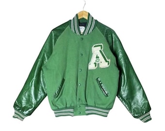 Chaqueta de cuero y lana vintage Neff Varsity