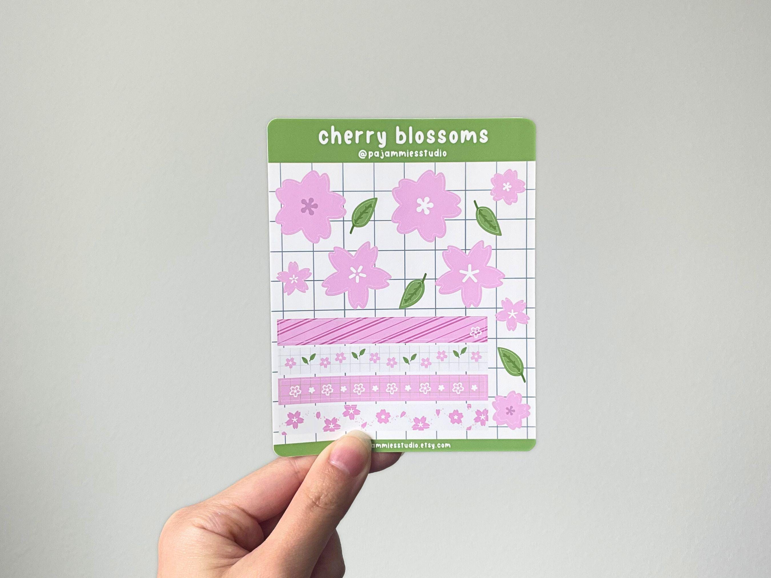 Cherry Blossom Stickers | Sakura Sticker Sheet | Floral Spring Washi ...