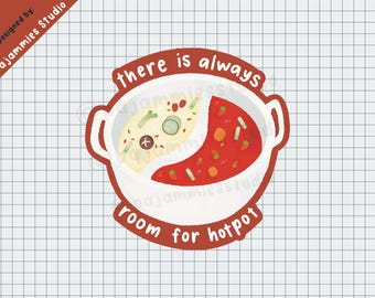 Hotpot Vinyl Sticker | Cute Stickers | Kawaii Stickers | Weatherproof Vinyl Die Cut | Food Stickers | Asian Comfort Food Sticker
