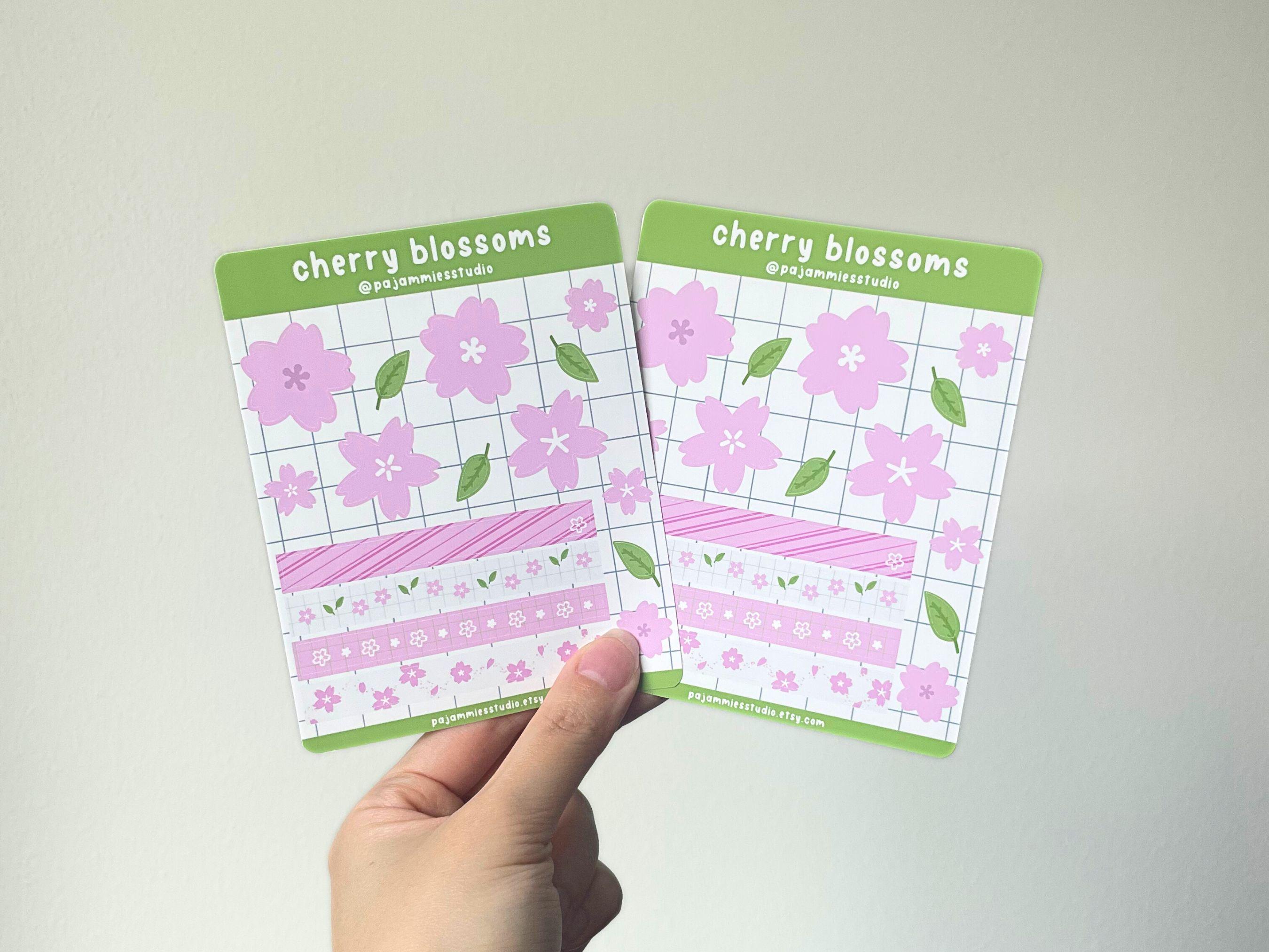 Cherry Blossom Stickers | Sakura Sticker Sheet | Floral Spring Washi ...