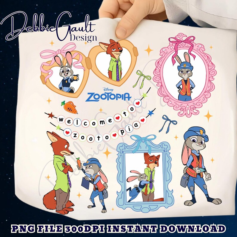 Coquette Bow Mirror Zootopia PNG, Judy Bunny and Nick Fox Disney Movie ...