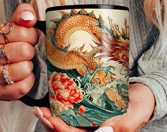 Year of the Dragon 2024 Gift Mug Vintage Style, 15oz Big Mug, Gift for boyfriend Year of the Dragon, Gift for friend,  Unique dragon gift