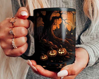 Halloween pumpkins Mug vintage Style, Halloween pumpkins Mug, 15oz Mug, pumpkins Halloween Mug, Halloween Gift