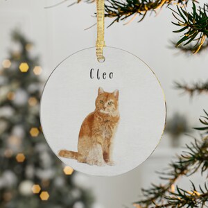 Custom Pet Christmas Acrylic Ornament, Watercolor Style Pet Ornament, Christmas Decor, Holiday Ornament, Personalized Pet Keepsake image 2