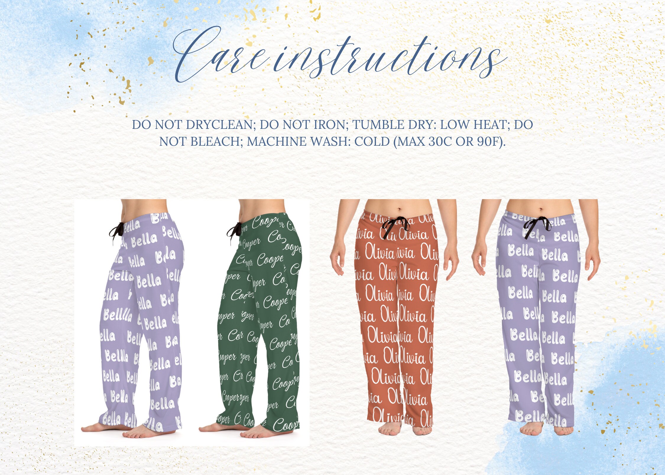 Personalized Name Pajama Pants Customized Sleepwear for Etsy
