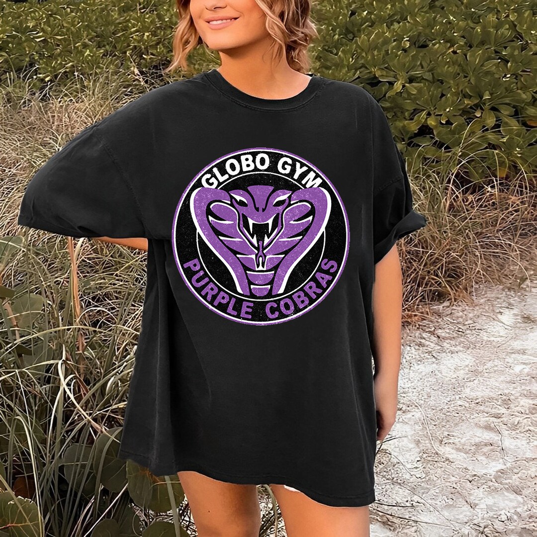 Globo Gym Purple Cobras Vintage Logo Essential Tshirt, Workout Shirt, Pump Cover Shirt, Fitness