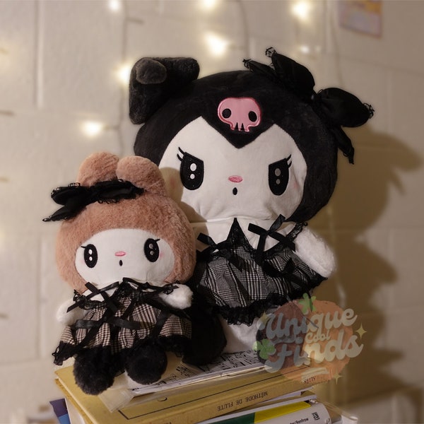 Gothic Sanrio Kuromi Plüschi | My Melody Plüschstoff | Hello Kitty Puppe Kissen | Valentinstag | Geburtstag Geschenke | Kuscheltier Kawaii | Geschenk für Sie