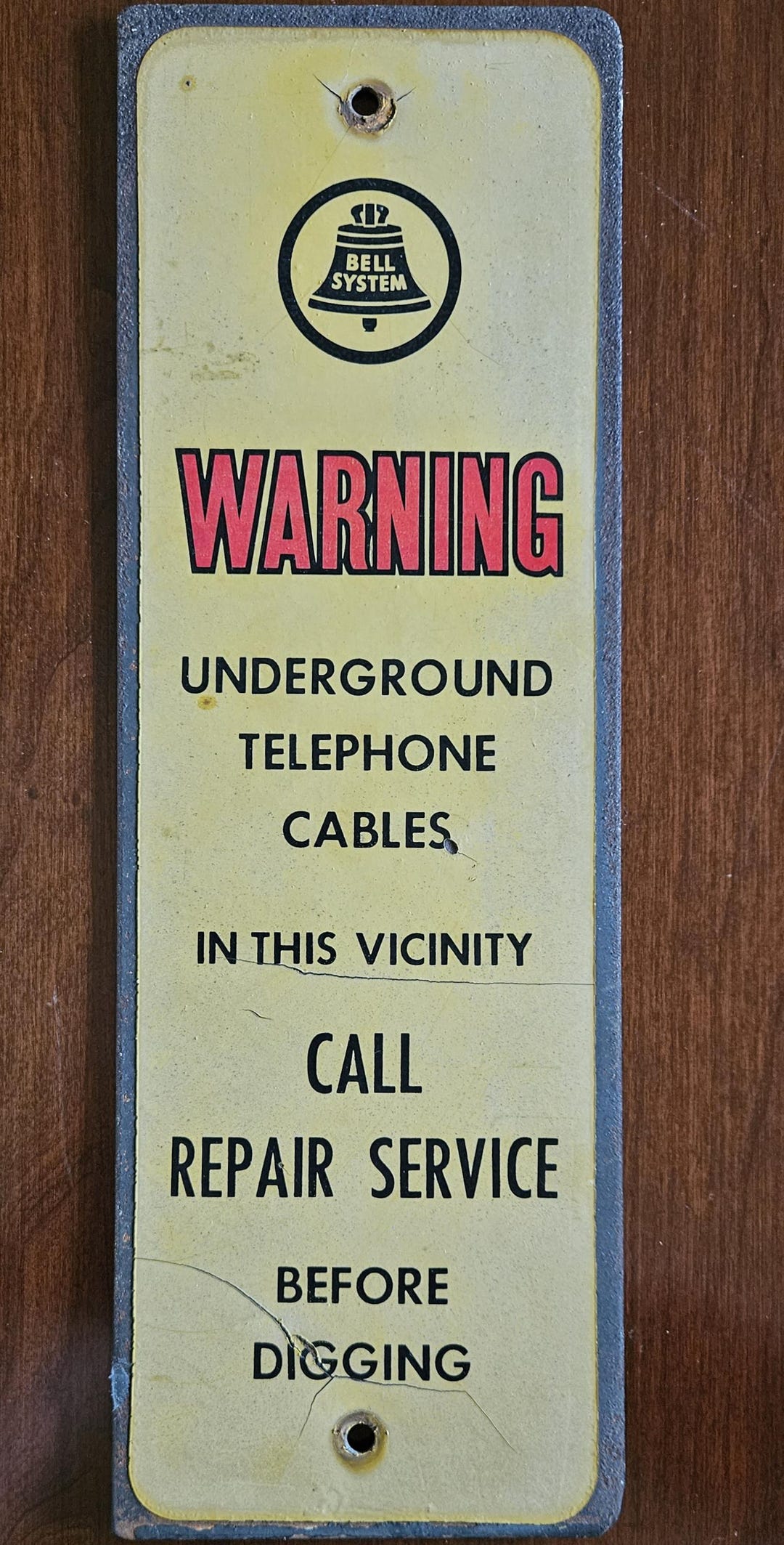 Vintage Metal Bell Systems Warning Sign 12