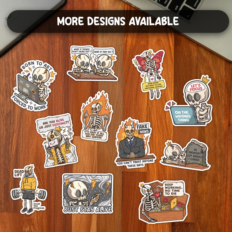 Skeleton Reminder Have the Day You Deserve. Funny Skeleton Stickers for Laptops & Water ...