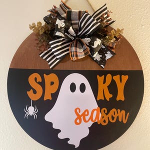 Halloween Front Door Sign Decor | | Front Door Sign | Year Round Wreath | Door Hanger | Door Wreath | Housewarming Gift | Home Decor Wreath