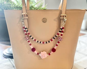 Beaded Bogg Bag Chain | YetI Camino Bag Chain | Pink Leopard Purse Charm Chain