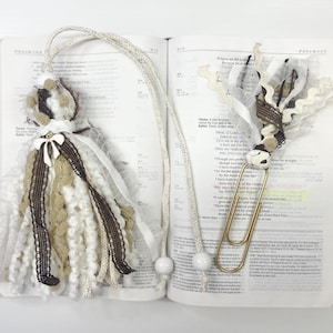 Bookmark Tassel Lace and Ribbon Yarn Set: Bible Accessories, Book Club Gift