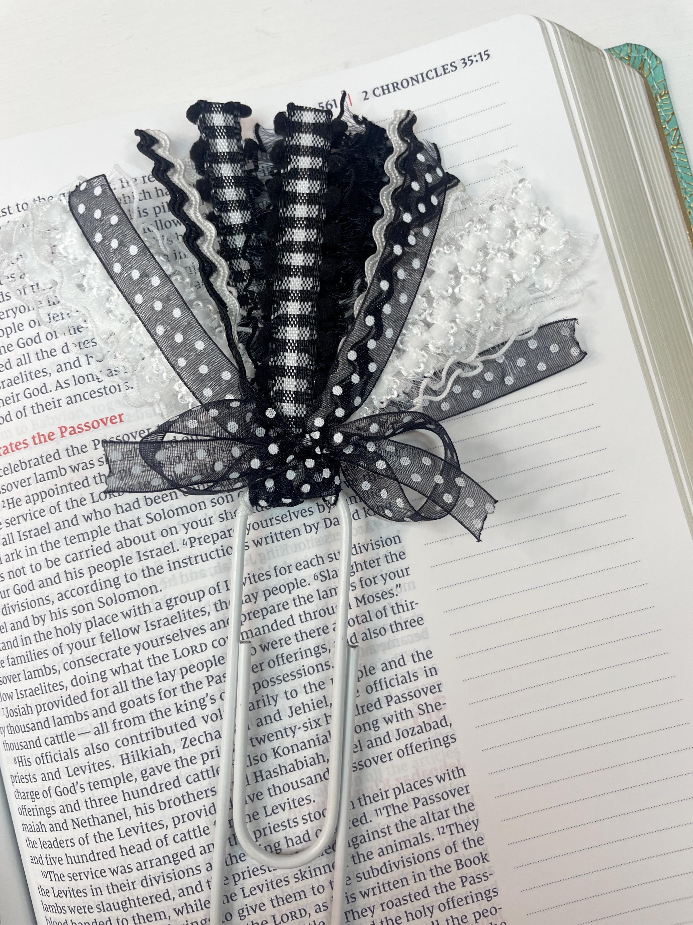 Paperclip Ribbon Bookmarks Jumbo Paper Clip Bookmark: Pink Ribbon Tassel Planner Accessory - Etsy
