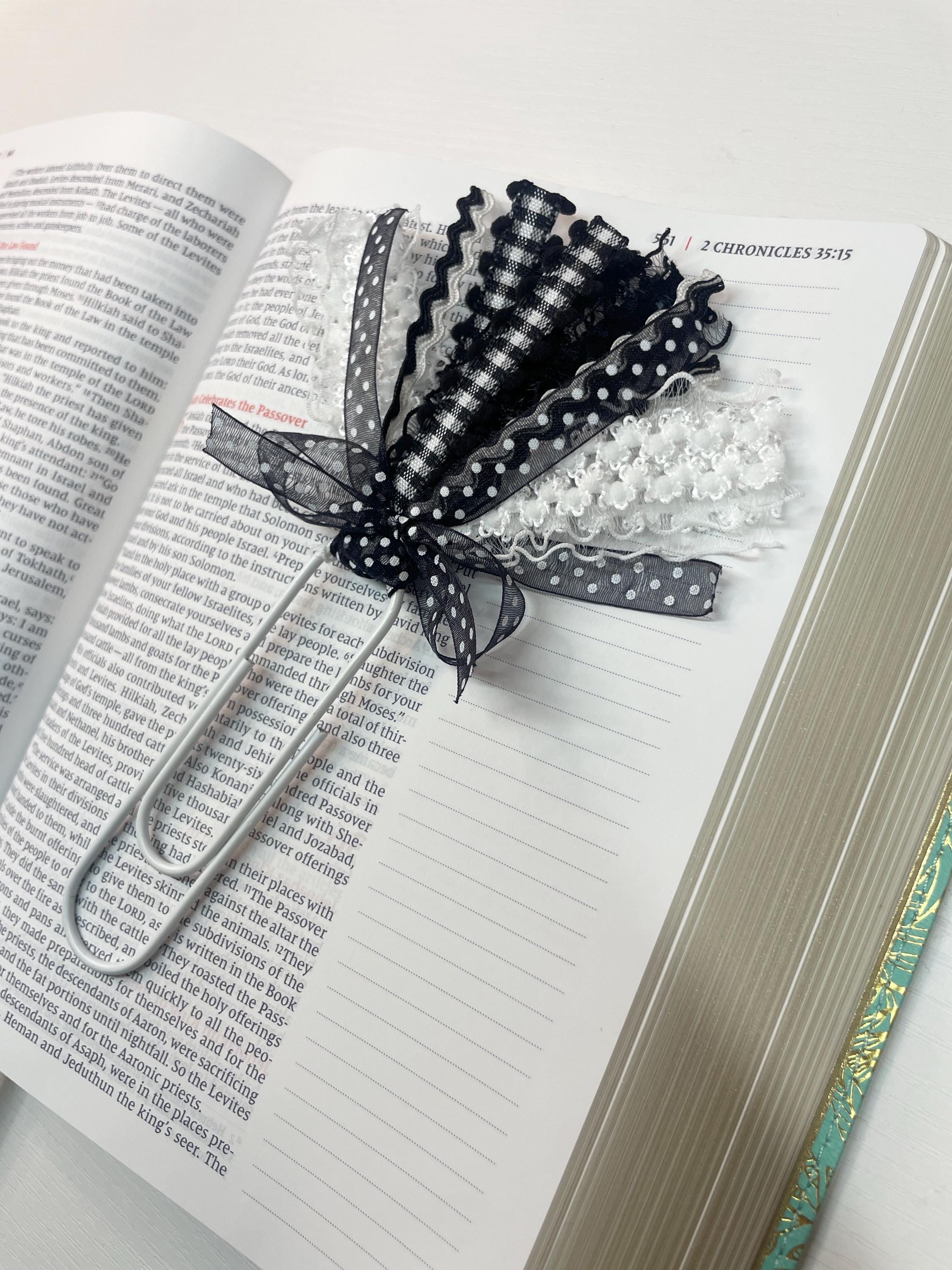 Paperclip Ribbon Bookmarks Jumbo Paper Clip Bookmark: Pink Ribbon Tassel Planner Accessory - Etsy